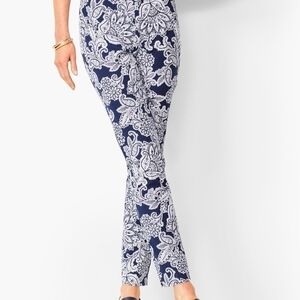 Talbots Chatham Women's Ankle Pants Blue Paisley, Size 8P